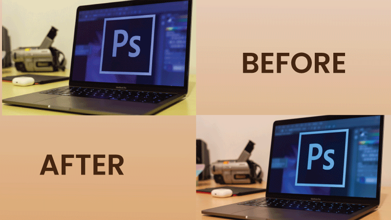 brightening before and after effect