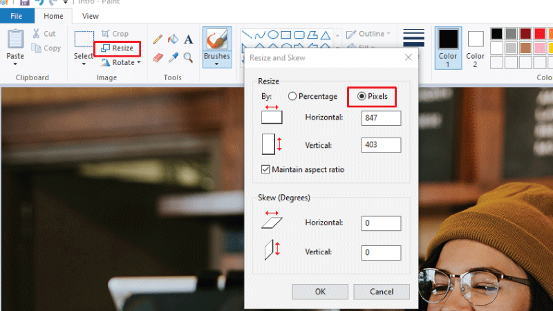 Resize Image in Paint