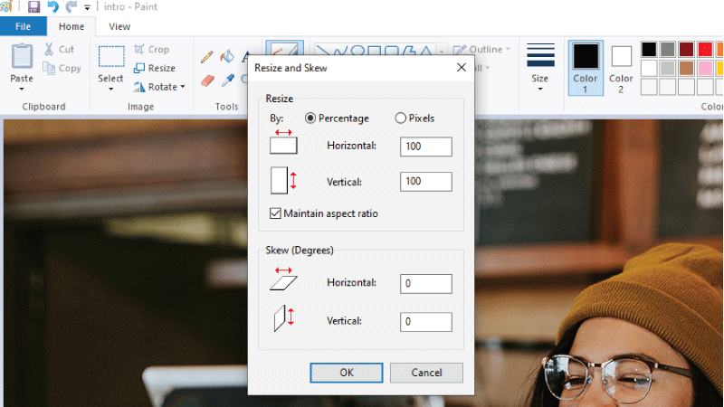 Resize Image in Paint