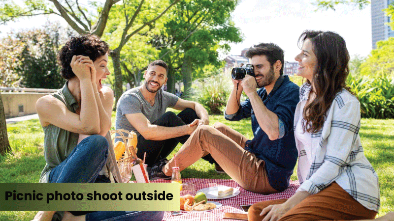 Picnic photo shoot outside