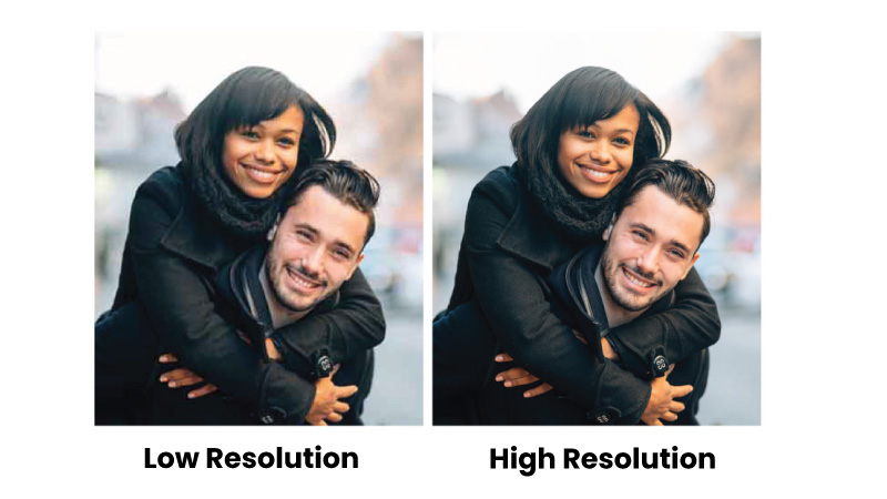 What do high-resolution and low-resolution jpg mean?